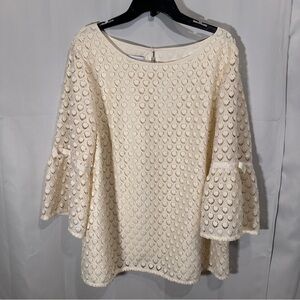 RSVP by Talbots Plus Size Cream Lace Top